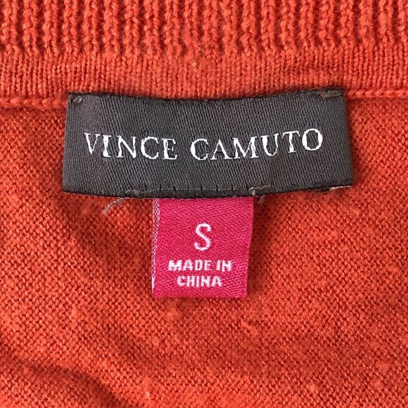 Vince Camuto Women’s Short Sleeve Knit Sweater Orange Relaxed Tag Size Small - Picture 2 of 11